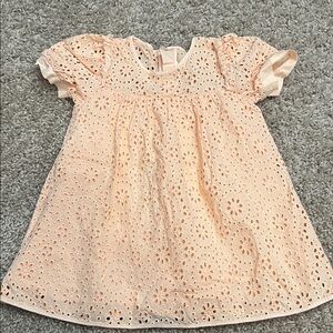 Chloe Dress Charming Peach Eyelet Kids Dress 9 Months